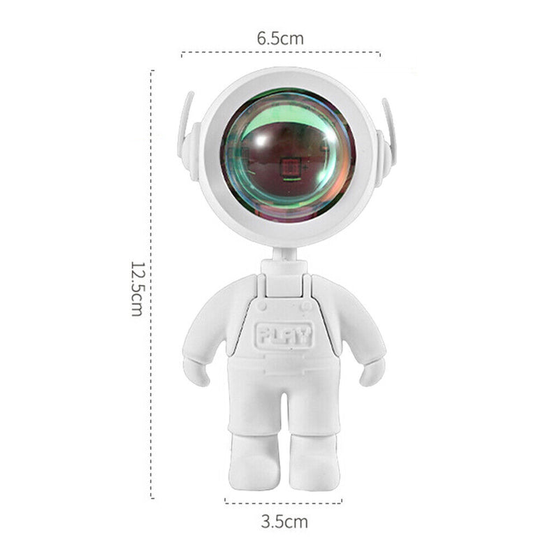 Astronaut Robot Sunset Projector Lamp LED Bedroom Night Lighting (White) Newly