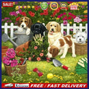 DIY Dog in Garden Rhinestone Picture Mosaic 5D Full Round Drill Diamond Pai