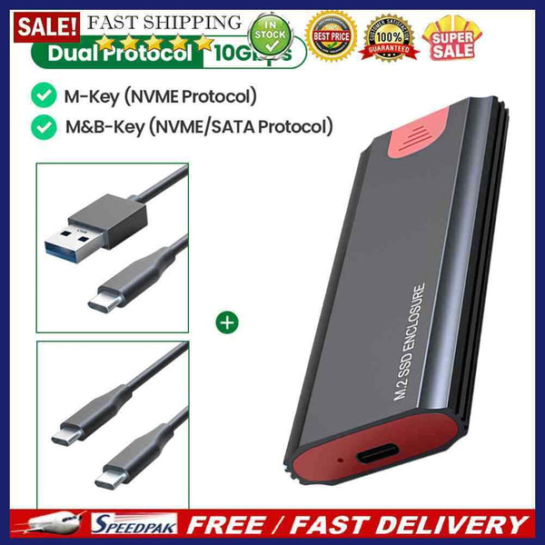 Dual Protocol M2 Ssd Case 2tb Adapter Box for Nvme Pcie Ngff Sata Mobile