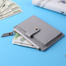 Women Fashion Solid Color Multi-slot Card Holder PU Leather Wallet (Gray)