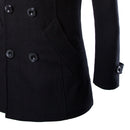 Men's  Outerwear Winter Pea Overcoat Double Breasted Trench Coats Black L