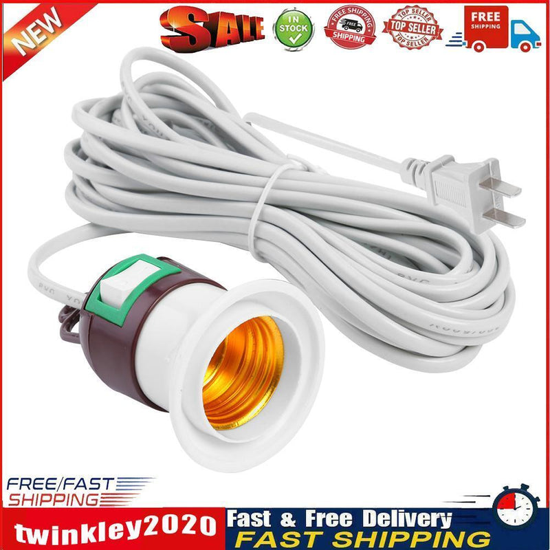 E27 Hanging Suspended Lamp Holder Ceiling Screw Bulb Connection Line (5m) Newly