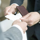 Business Card Holder 2pcs PU Leather Name Card Case Pocket (Black Coffee)