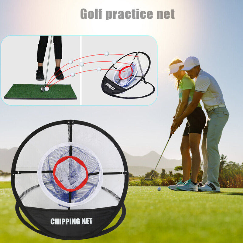 3-Layer Chipping Pitching Workout Cage Folding Golf Exercise Net with Storage
