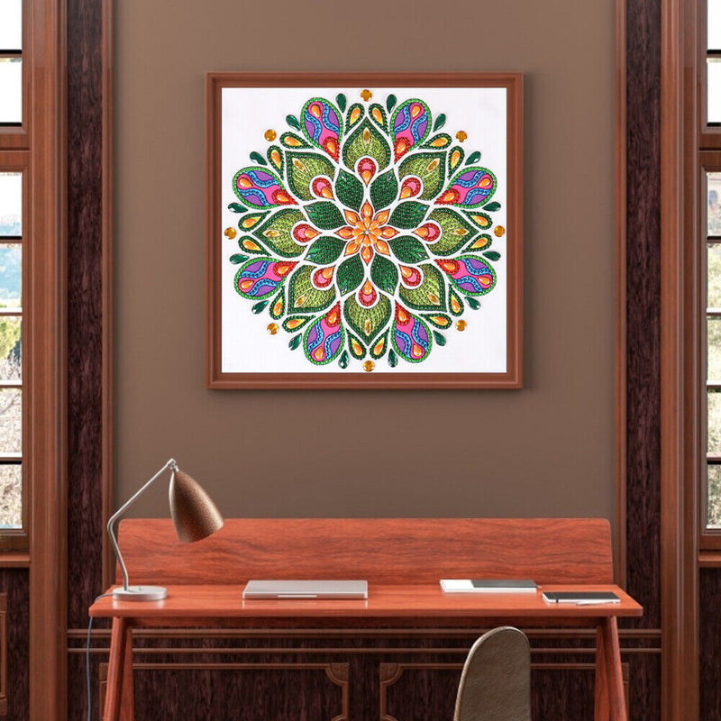 DIY Mosaic Mandala Pattern Part Special Shape Diamond Painting Kit (YK134) Newly
