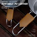 Leather Camping Bowl Gloves Triangular Buckle Handle Cover Cup Holder Sleeve
