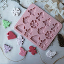 12-Cavity Christmas Snowman Silicone Mold Fondant Chocolate Cake Baking Mould