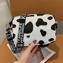 Women Nylon Square Messenger Bag Lady Zipper Small Crossbody Bag (Cow)