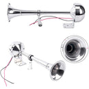 12V Stainless Steel Low Tone Single Trumpet Horn + Mounting Kit for Marine