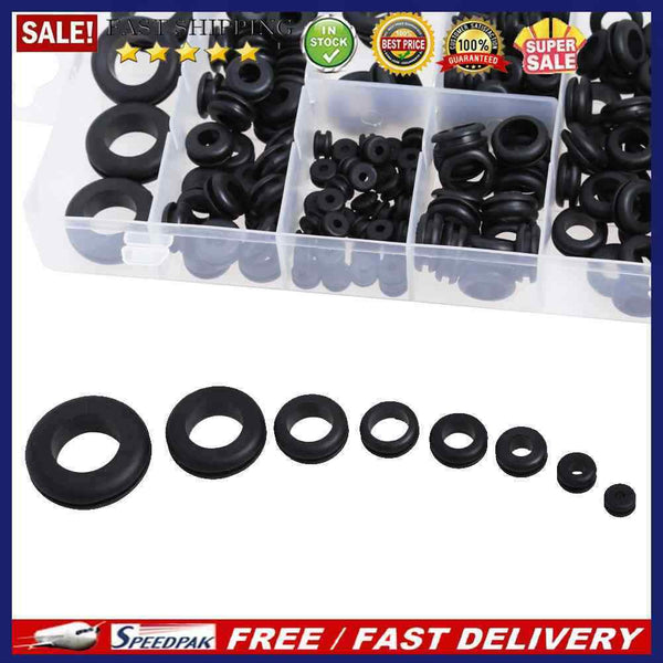 180pcs Rubber Grommet 8 Popular Sizes Grommet Gasket for Protects Wire