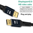 DisplayPort 2.0 Male Cable 16K 10K DP Braided Cord for Projector PC TV Monitor