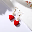 Fashion Women Irregular Love Heart Dangle Hook Geometric Drop Earrings (B)