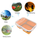 1350ml Silicone Lunch Box Collapsible Bento Folding Bowl Eco-Friendly Tableware