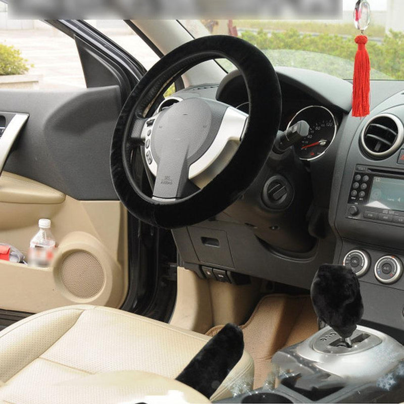 Car 3 pies set Hand Brake & Gear Shift Cover Set & Steering Wheel Covers