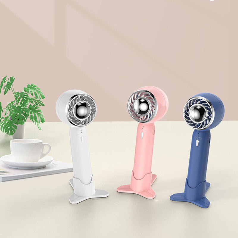 Handheld USB Mini Fan Summer Portable Outside Travel Cooling Fans (Blue)