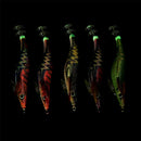 Lifelike Luminous Jigs Wood Shrimp Lures Octopus Bait Squid Hook Fishing Tackle