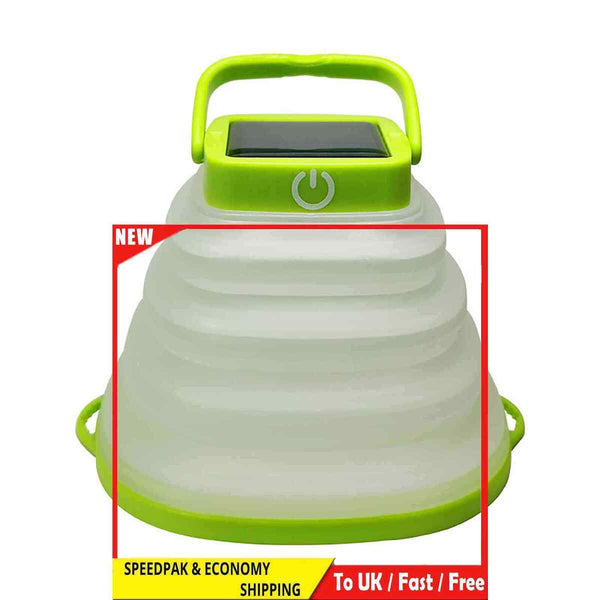 LED Solar Camping Lantern USB Rechargeable Poldable Light Collapsible Tent Lamp