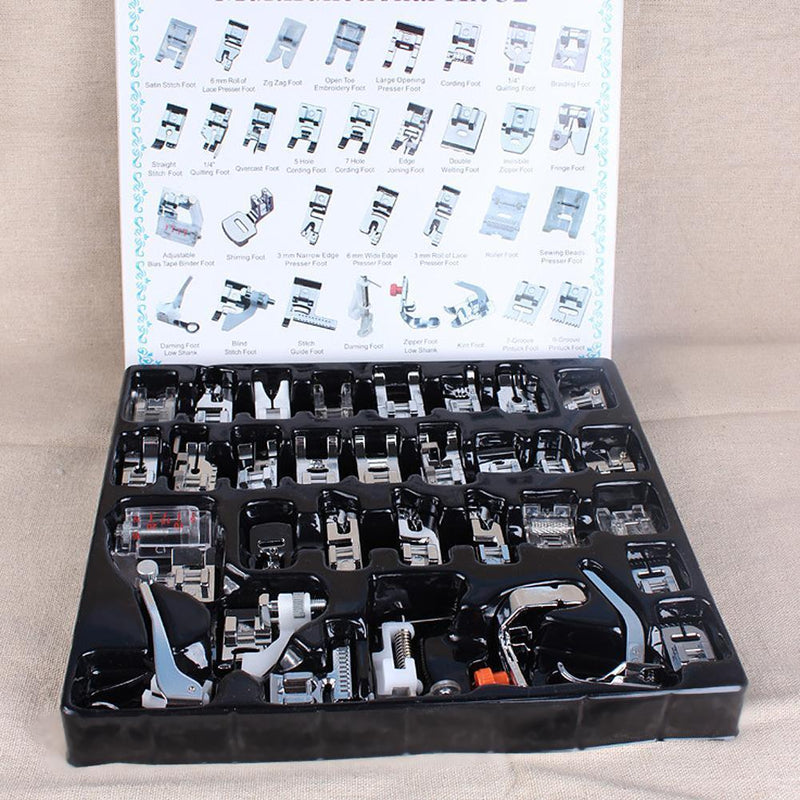 32 PCS Domestic Sewing Machine Foot Feet For Brother Singer Set