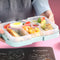 Microwave Lunch Box Food Grids Storage Container School Bento Box (Blue) Newly