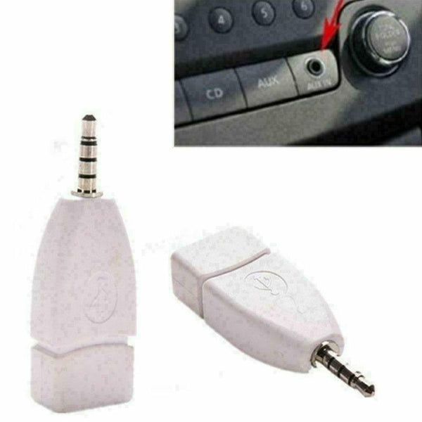 3.5mm Male AUX Audio Plug Jack To USB 2.0 Female Converter J4J3 A Adapter P1N9
