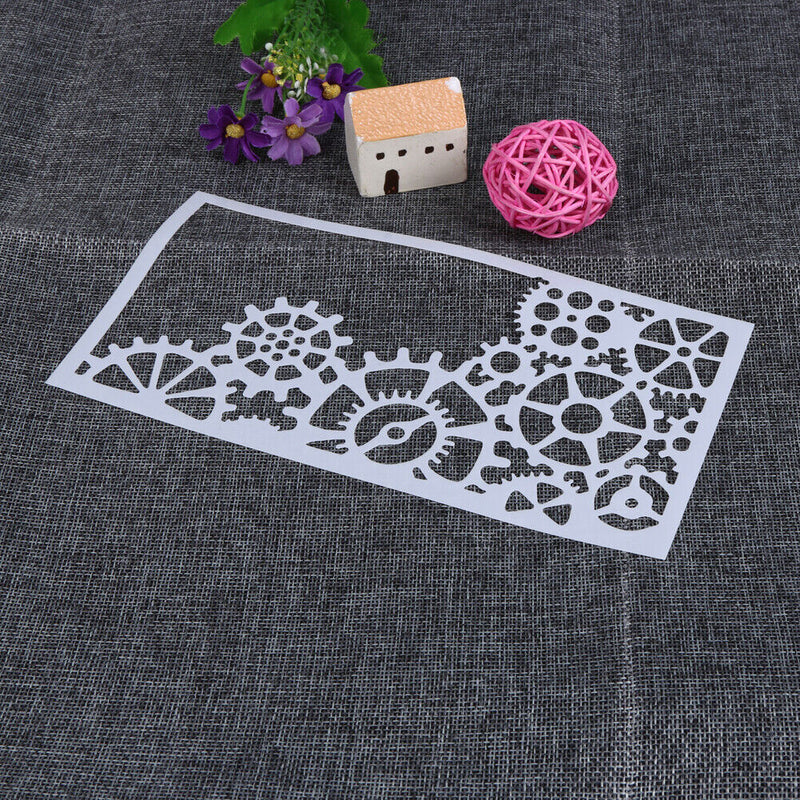 Gear Pattern Cake Stencil Fondant Baking Mold Template Decorating Tool