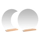 Acrylic Vanity Mirror Irregular Mirror Home Desktop Makeup Decor 2pcs