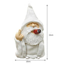 Smoking Gnome Garden Statues Outdoor Dwarf Ornaments Sculpture Decor (A) Newly