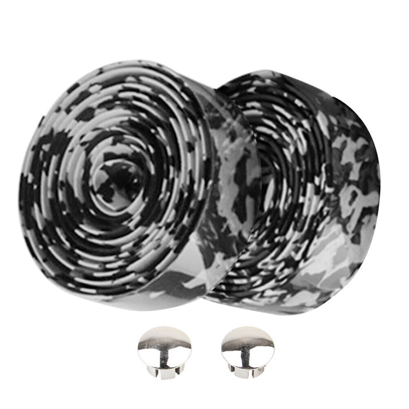 1 Pair Rubber Road Bike Handlebar Tape Plugs Anti-Slip Bicycle Handle Bar B