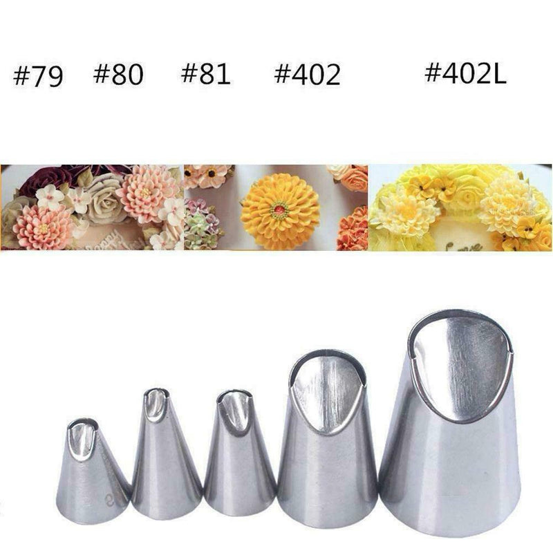 5Pcs/Set Russian Flower Icing Piping Nozzles Tip Pastry Cake DIY Tool F3T4