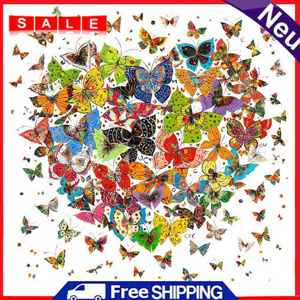 Frameless Butterfly Love Oil Paint by Numbers Kit Handpainted Artwork Handicraft
