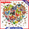 Frameless Butterfly Love Oil Paint by Numbers Kit Handpainted Artwork Handicraft