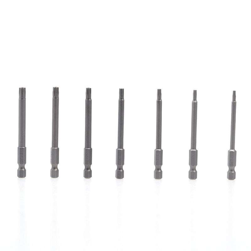 7pcs/set 75mm T8-T30 Magnetic Torx Screwdriver Bits 1/4 Inch Hex Shank Scre