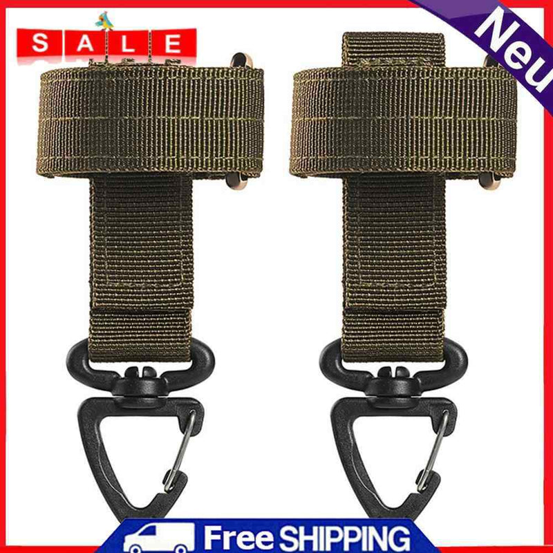 2x Outdoor Gloves Hook Storage Buckle Climbing Rope Hanging Buckles (Khaki)