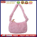 Fashion Square Plush Shoulder Pouch for Female Solid Color Daily Top-handle Bags