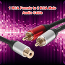 RCA Cable Female to 2RCA Male Splitter Y Shaped Splitter Audio Cable for DVD TV