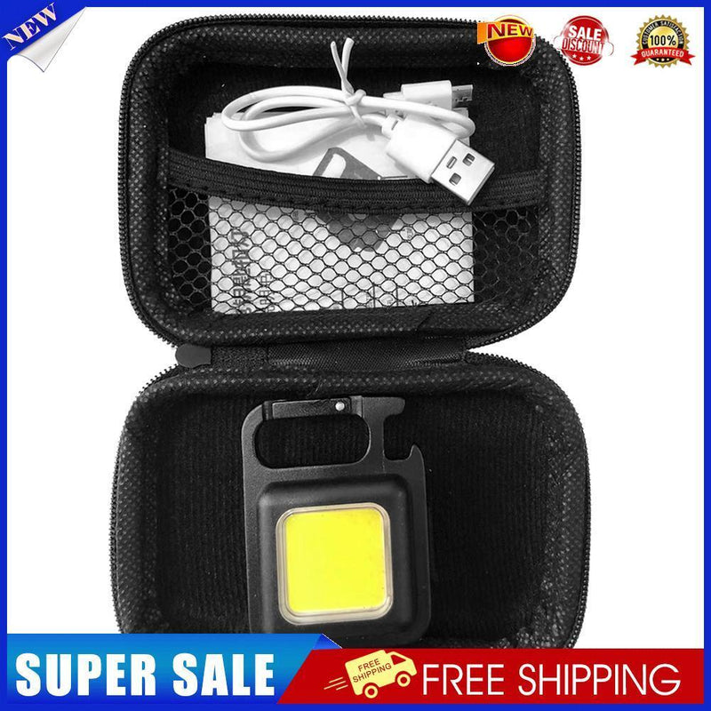 COB LED Mini Keychains Flashlight 400lm 4 Modes Waterproof Torch (1pc)