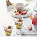 50pcs Clear Cup Kitchen Decor Cake Cup with Spoon Set for Tasting Pudding Yogurt