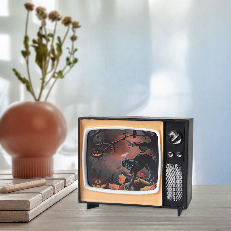 TV LED Halloween Candle Lights Glowing Ghost Festival Lantern (Black Cat)