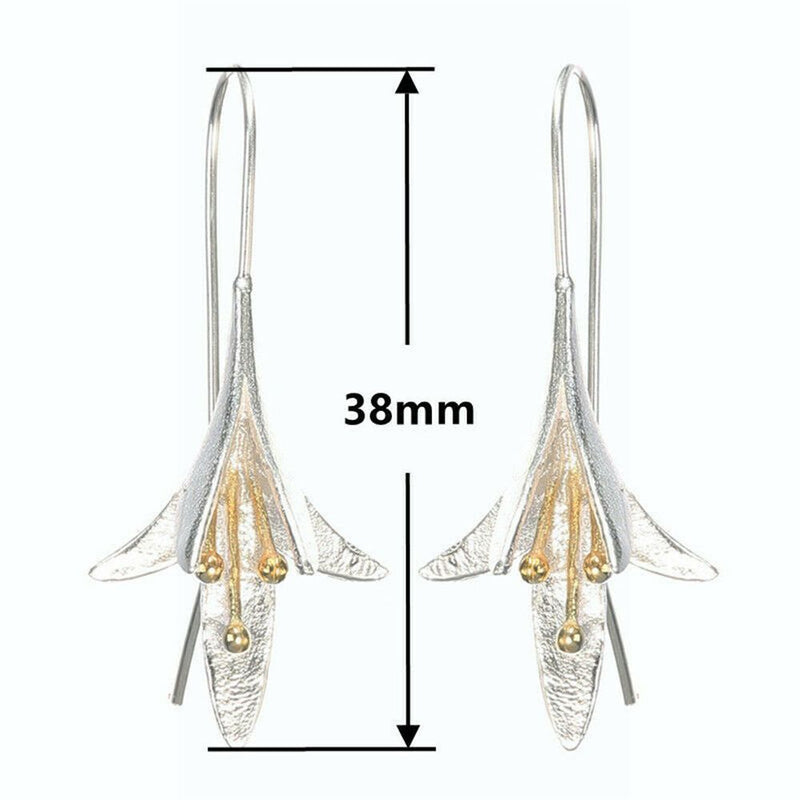 Women Crack Shell Flower Petal Earrings Jewelry Drop Earrings Dangle Stud