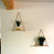 Wooden Swing Hanging Rope Ornament Rack Wall Mounted Shelves Plant Pot Holder