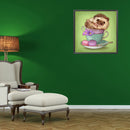 5D DIY Diamond Painting Full Square Drill Hedgehog in Cup Wall Decor Rhinestone