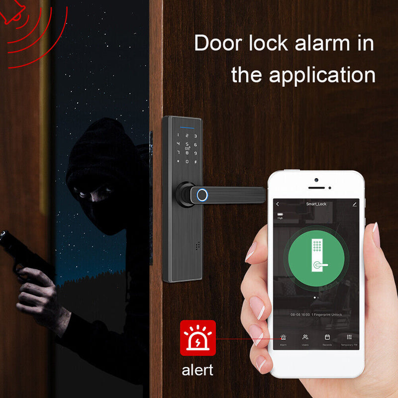 Tuya WiFi Smart Lock Multiple Unlocking WiFi Tuya Smart Door Lock Aluminum Al