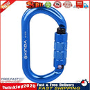 25KN O Shape Safety Auto Master Lock Carabiner Rock Climbing Buckle (Blue) Newly