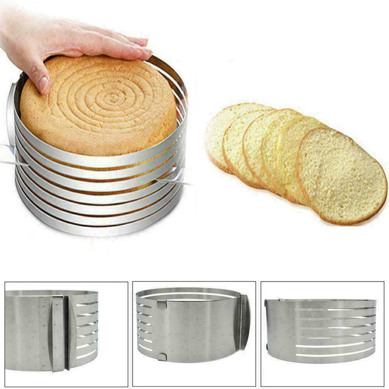 Mousse Cake Ring Mold Adjustable Layer Slicer Cutter Steel Mould Tool S3G6 E9S6
