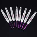 8pcs Plastic Handle Aluminium Crochet Hooks Sweater Knitting Needles Set