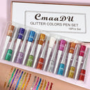 Long-Lasting Liquid Glitter Eyeliners Pencils Kit Colorful Shiny Eye Liner Pen