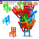 18pcs Mini Colourful Chair Stacking Tower Balancing Game Pile-Up Training Toys