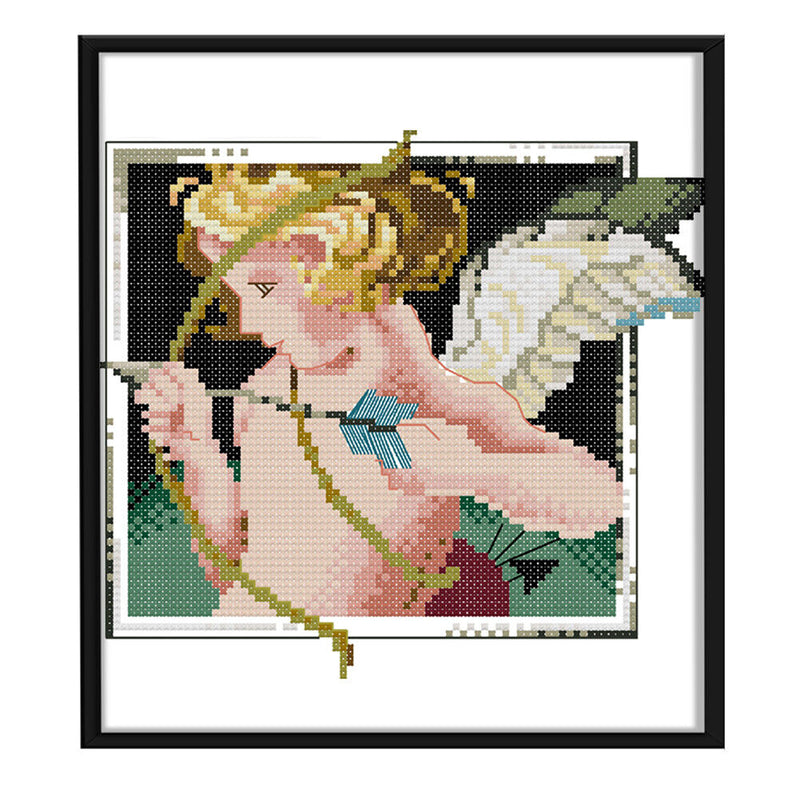 Embroidery Threads Set 14CT Stamp Print Canvas Cross Stitch Picture Needlework