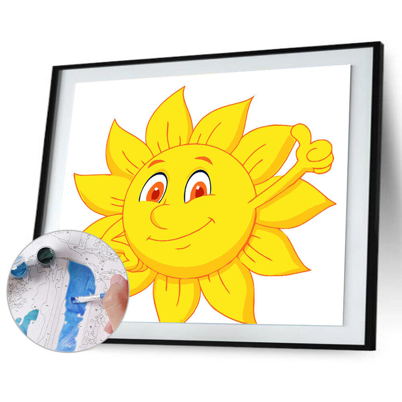 Hand Painted Artwork Painting By Numbers Picture DIY Warm Sun Craft Wall Decor
