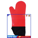 1 Piece Extra Long Silicone Oven Mitt Heat Resistant Pot Gloves (Red)